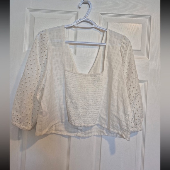 Newww!!! Esprit Cropped Wide-Sleeve Blouse Size XL - Picture 4 of 6